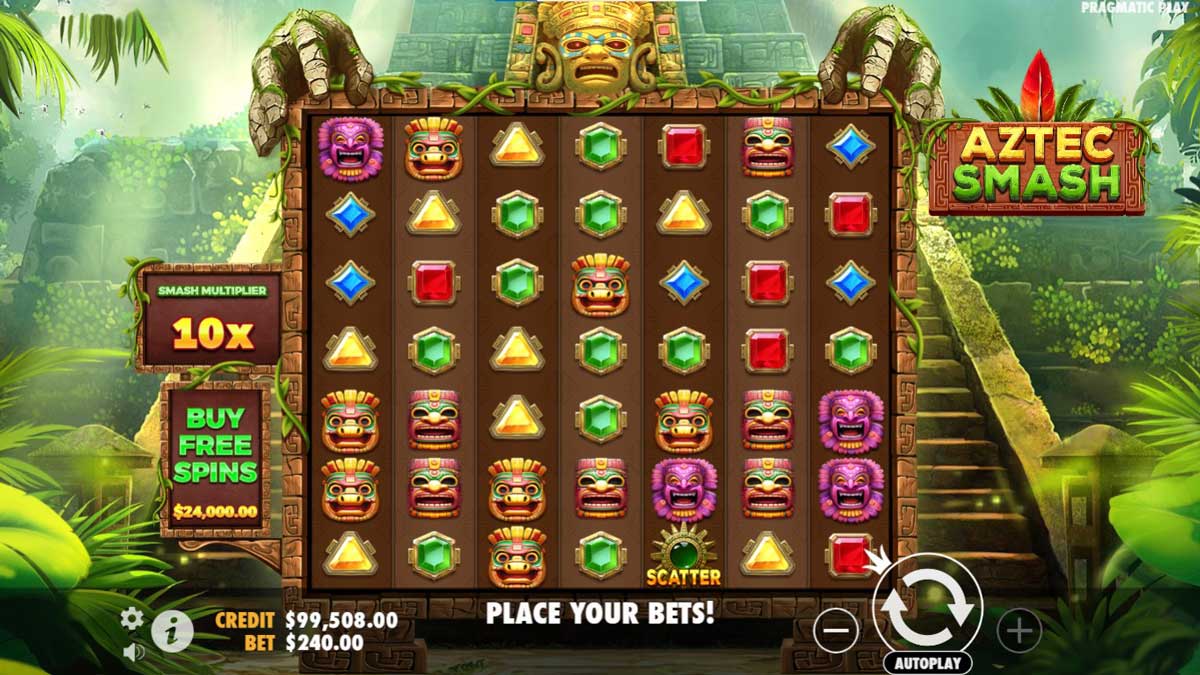 Aztec Smash slot machine game screenshot